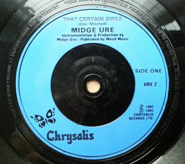Midge Ure - That Certain Smile - Used Vinyl Record 7" image 3