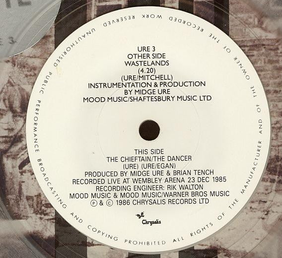 Midge Ure - Wastelands - Used Vinyl Record 7" image 3