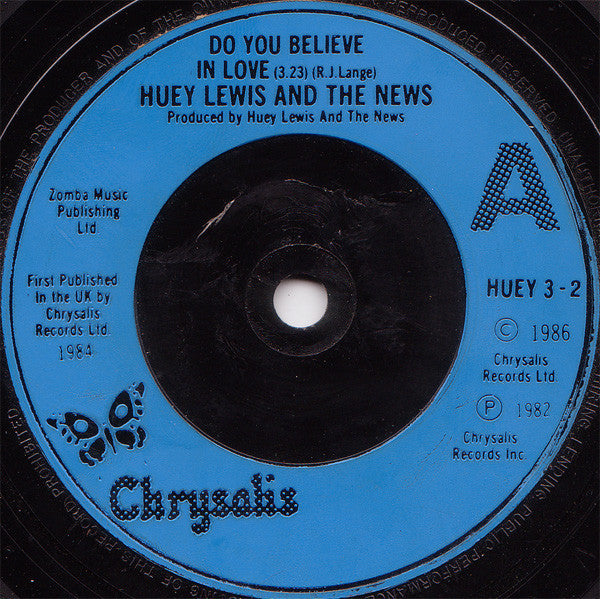 Huey Lewis & The New - Power Of Love - Used Vinyl Record 7" image 4