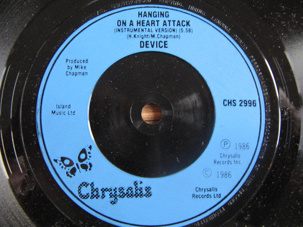 Device - Hanging On A Heart Attack - Used Vinyl Record 7" image 4