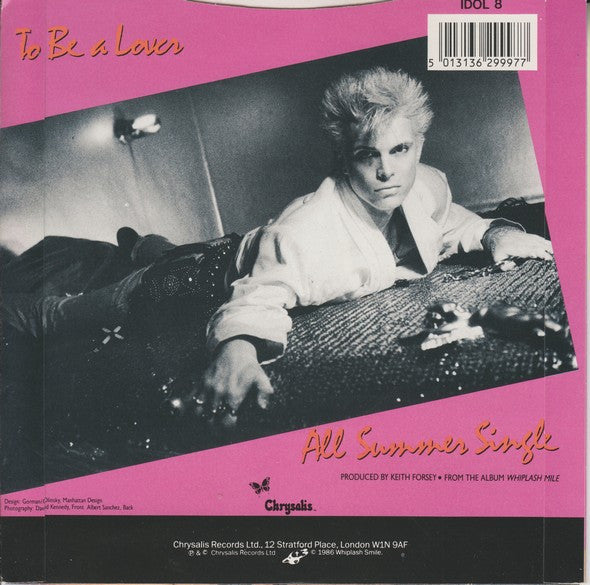 Billy Idol - To Be A Lover - Used Vinyl Record 7" image 6