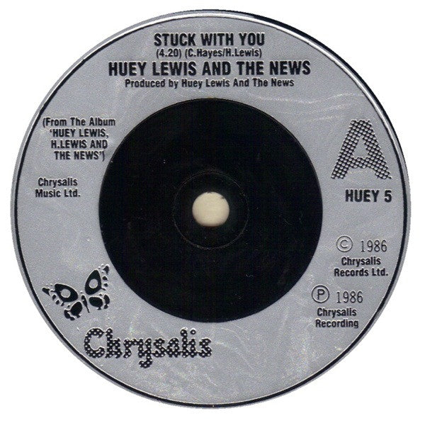 Huey Lewis & The New - Stuck With You - Used Vinyl Record 7" image 3