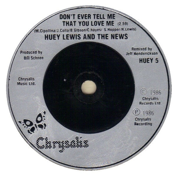 Huey Lewis & The New - Stuck With You - Used Vinyl Record 7" image 8