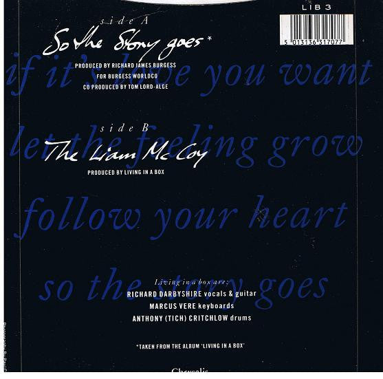 Living In A Box - So The Story Goes - Used Vinyl Record 7" image 2