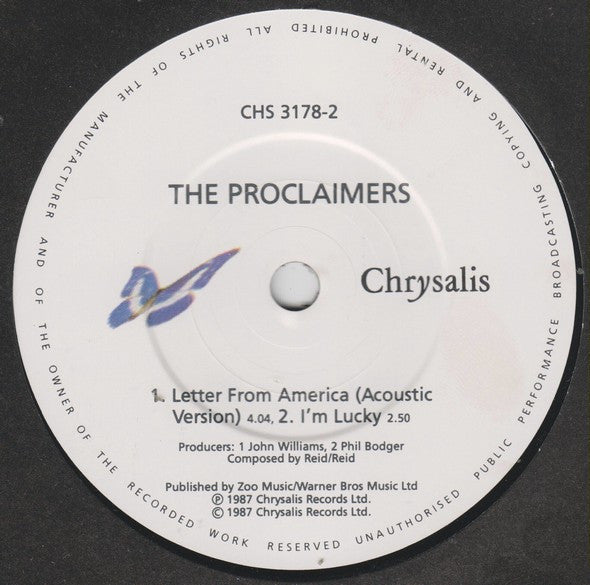 Proclaimers - Letter From America (Band Version) - Used Vinyl Record image 4