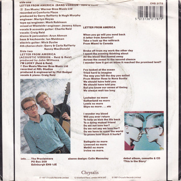 Proclaimers - Letter From America (Band Version) - Used Vinyl Record image 6
