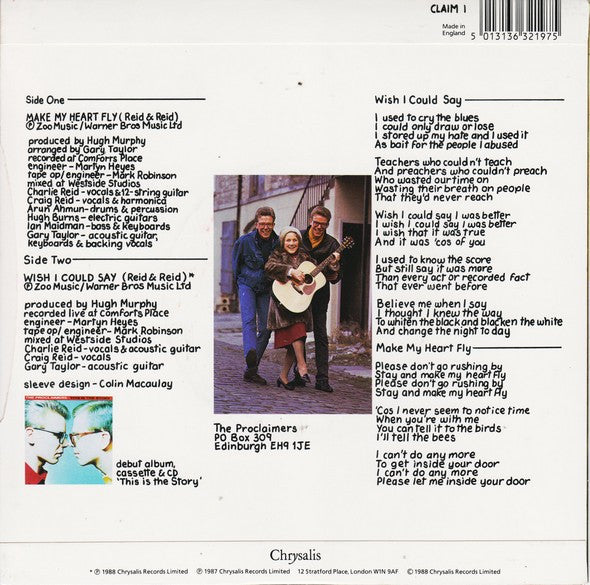 Proclaimers - Make My Heart Fly - Used Vinyl Record 7" image 2