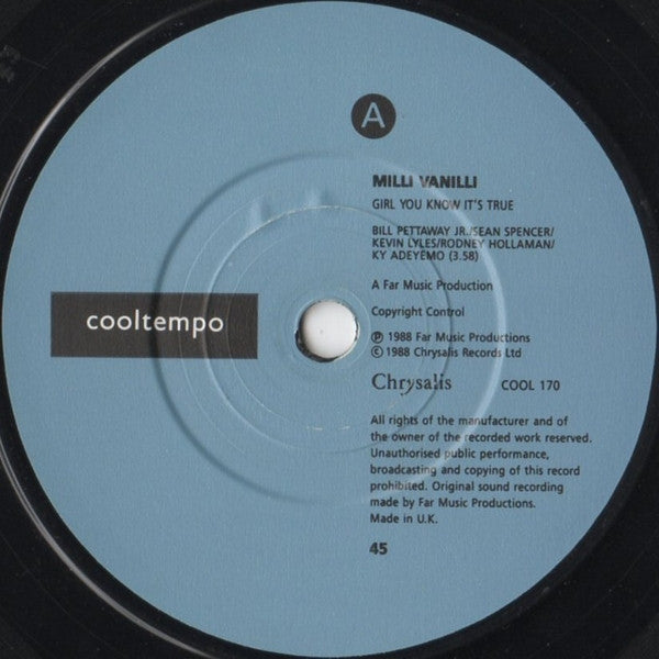 Milli Vanilli - Girl You Know It's True (Summer '88 Mix) - Used Vinyl image 7