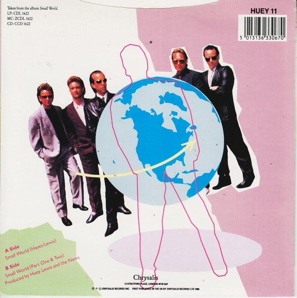 Huey Lewis & The New - Small World - Used Vinyl Record 7" image 2