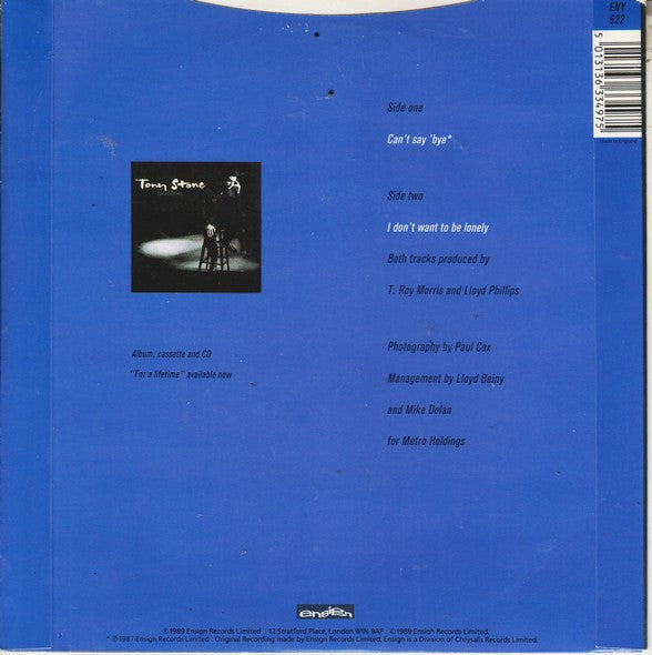 Tony Stone - Can't Say 'Bye - Used Vinyl Record 7" image 6