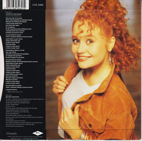 Sonia - Listen To Your Heart - Used Vinyl Record 7" image 6