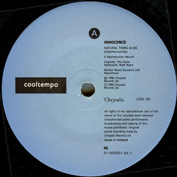 Innocence - Natural Thing - Used Vinyl Record 7" image 3