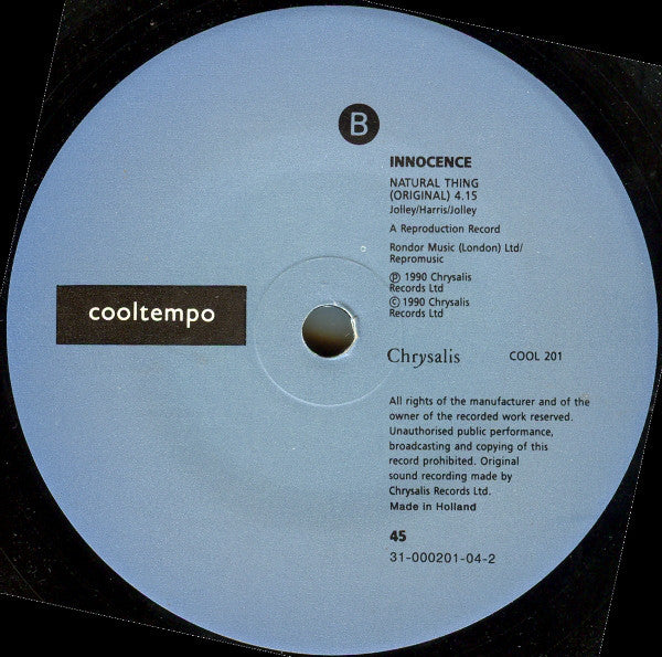 Innocence - Natural Thing - Used Vinyl Record 7" image 4