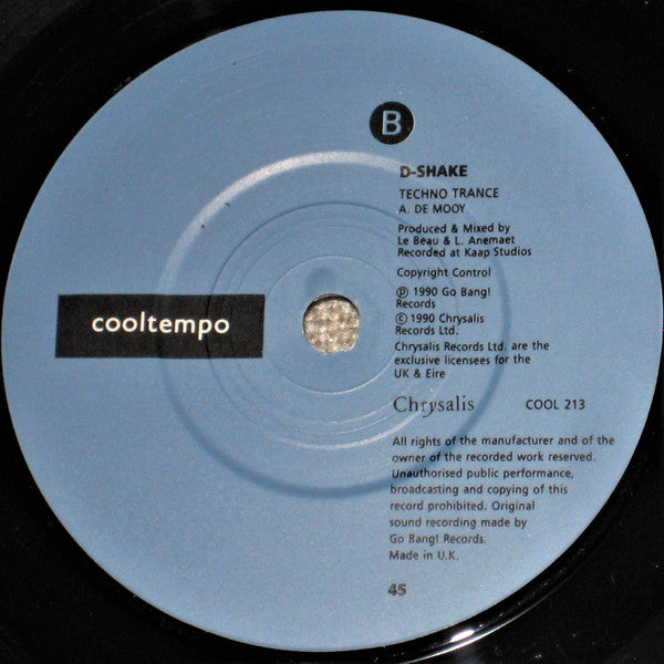 D-Shake - Yaaah / Techno Trance - Used Vinyl Record 7" image 4