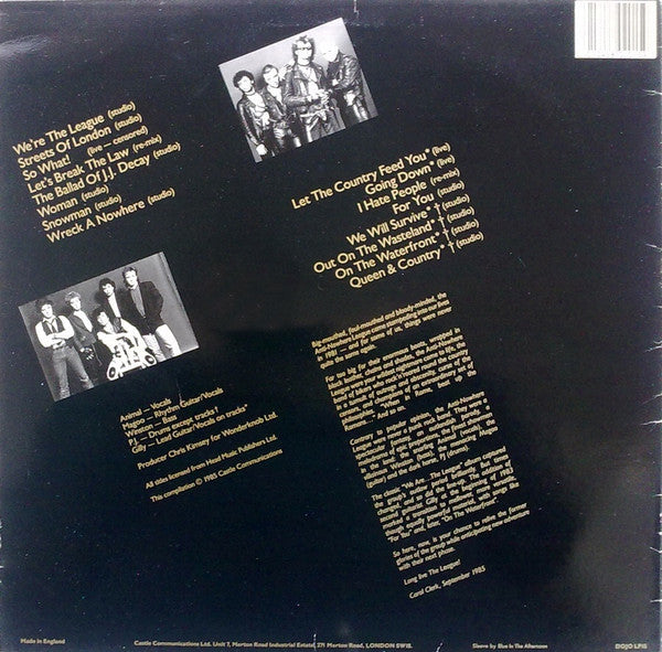 Anti-Nowhere League - Long Live The League - Used Vinyl Record image 2