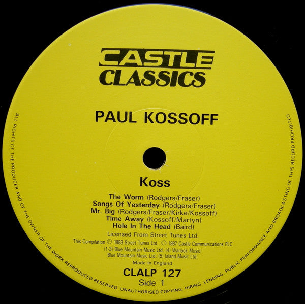 Paul Kossoff - Koss - Used Vinyl Record image 5