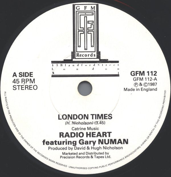 Radio Heart - London Times - Used Vinyl Record 7" image 3