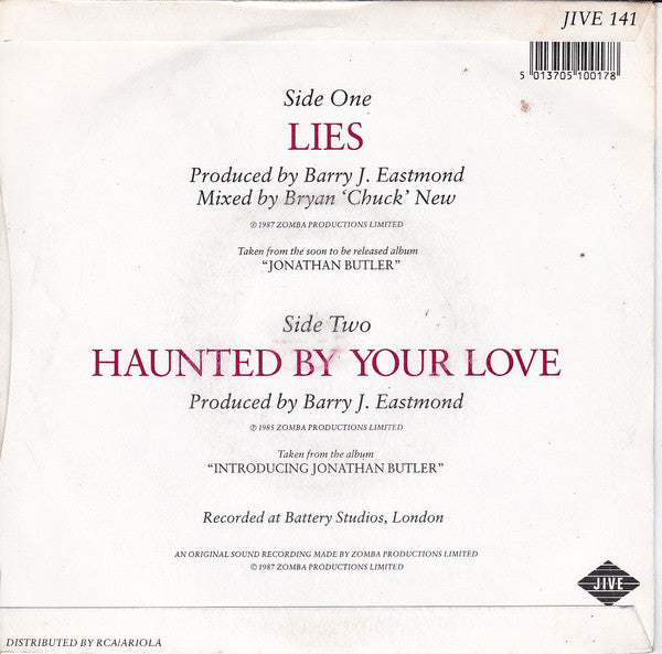 Jonathan Butler - Lies - Used Vinyl Record 7" image 6
