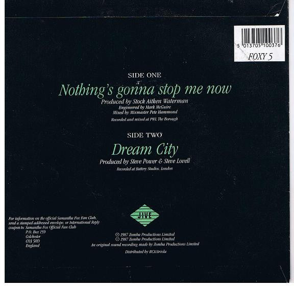 Samantha Fox - Nothing's Gonna Stop Me Now - Used Vinyl Record 7" image 6