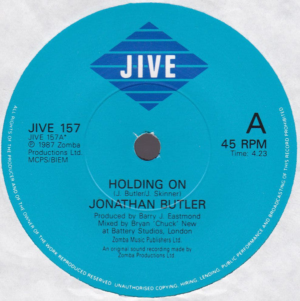 Jonathan Butler - Holding On - Used Vinyl Record 7" image 3