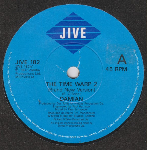 Damian - Time Warp II - Used Vinyl Record 7" image 3