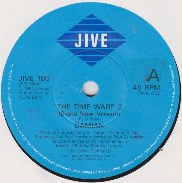 Damian - Time Warp II - Used Vinyl Record 7" image 7