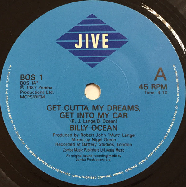 Billy Ocean - Get Outta My Dreams, Get Into My Car - Used Vinyl Recor image 7