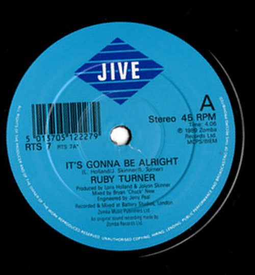 Ruby Turner - It's Gonna Be Alright - Used Vinyl Record 7" image 7