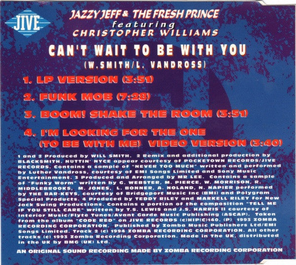DJ Jazzy Jeff & The - Can't Wait To Be With You - Used CD image 2