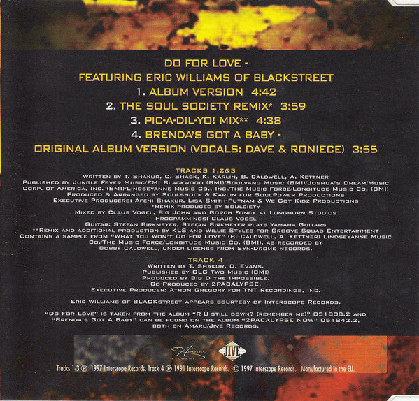 2Pac - Do For Love - Used CD image 9