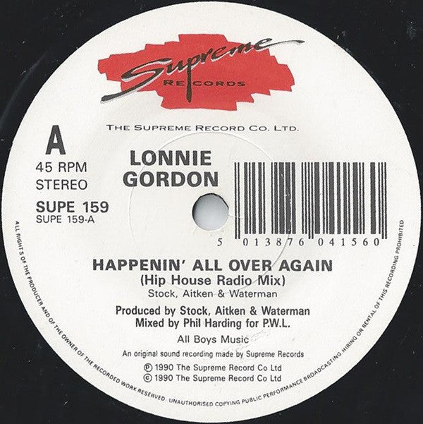 Lonnie Gordon - Happenin' All Over Again - Used Vinyl Record 7" image 3