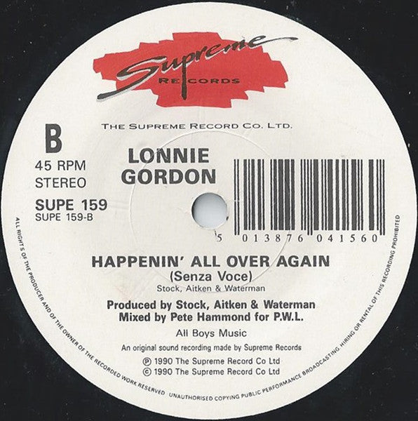 Lonnie Gordon - Happenin' All Over Again - Used Vinyl Record 7" image 8