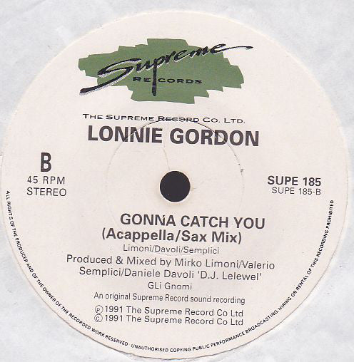 Lonnie Gordon - Gonna Catch You - Used Vinyl Record 7" image 4