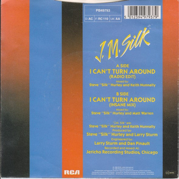 J.M. Silk - I Can't Turn Around - Used Vinyl Record 7" image 2
