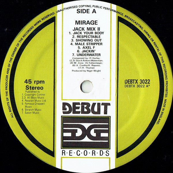Mirage - Jack Mix II - Used Vinyl Record 12" image 7