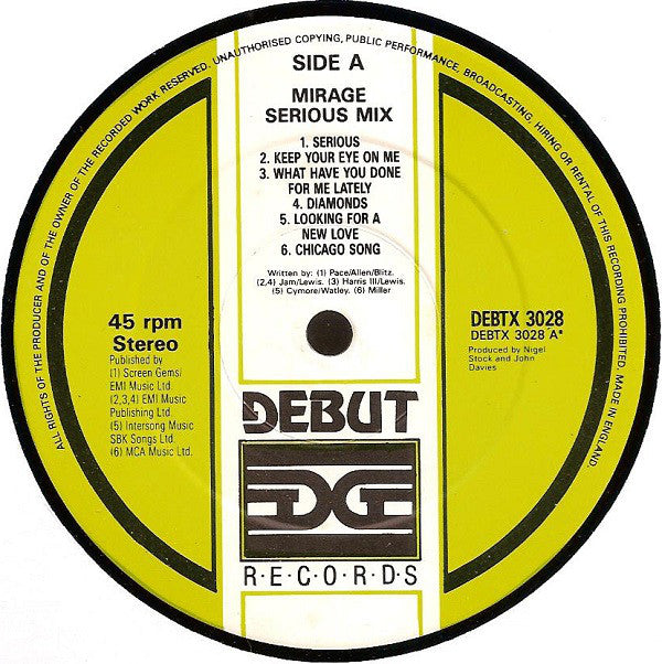 Mirage - Serious Mix - Used Vinyl Record 12" image 6