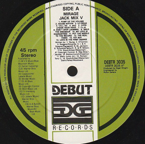 Mirage - Jack Mix IV - Used Vinyl Record 12" image 3