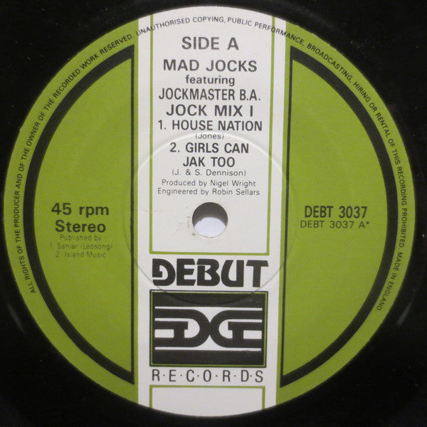 Mad Jocks - Jock Mix 1 - Used Vinyl Record 45 RPM image 3