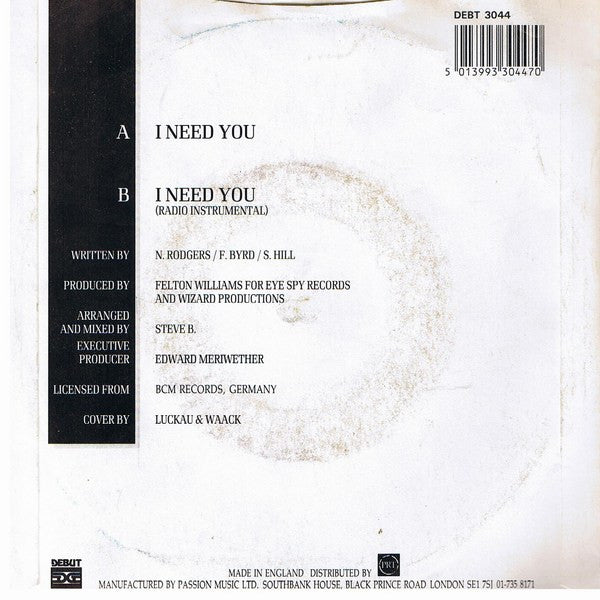 B.V.S.M.P. - I Need You - Used Vinyl Record 7" image 6