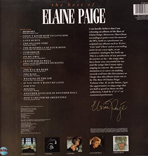 Elaine Paige - Best Of  - Memories - Used Vinyl Record image 2