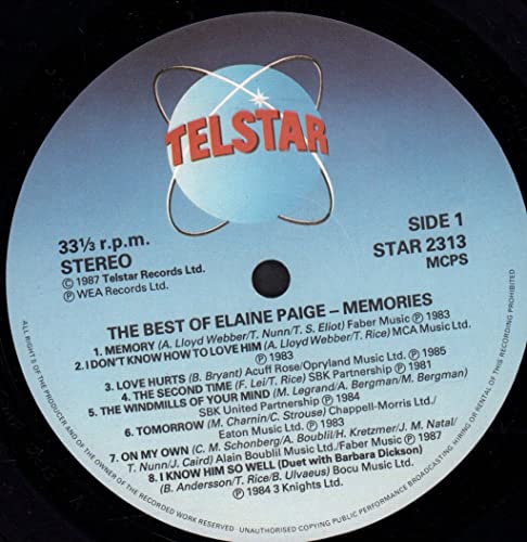 Elaine Paige - Best Of  - Memories - Used Vinyl Record image 3