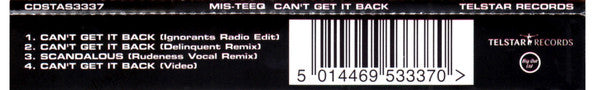 Mis-Teeq - Can't Get It Back - Used CD image 3