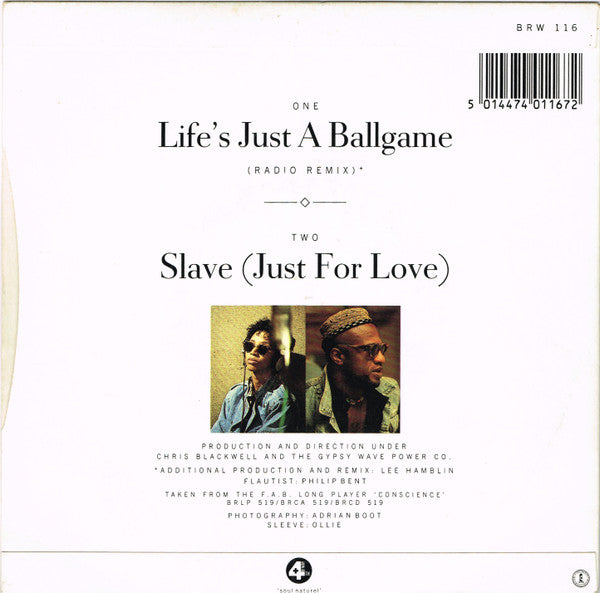 Womack & Womack - Life's Just A Ballgame - Used Vinyl Record 7" image 2