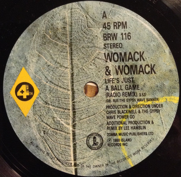 Womack & Womack - Life's Just A Ballgame - Used Vinyl Record 7" image 3