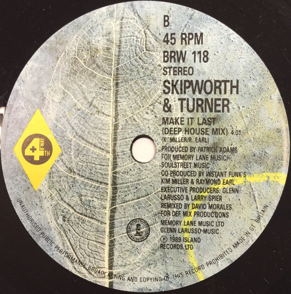 Skipworth & Turner - Make It Last - Used Vinyl Record 7" image 4