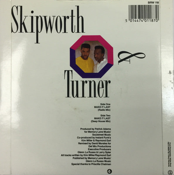 Skipworth & Turner - Make It Last - Used Vinyl Record 7" image 6