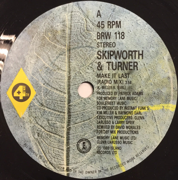 Skipworth & Turner - Make It Last - Used Vinyl Record 7" image 7