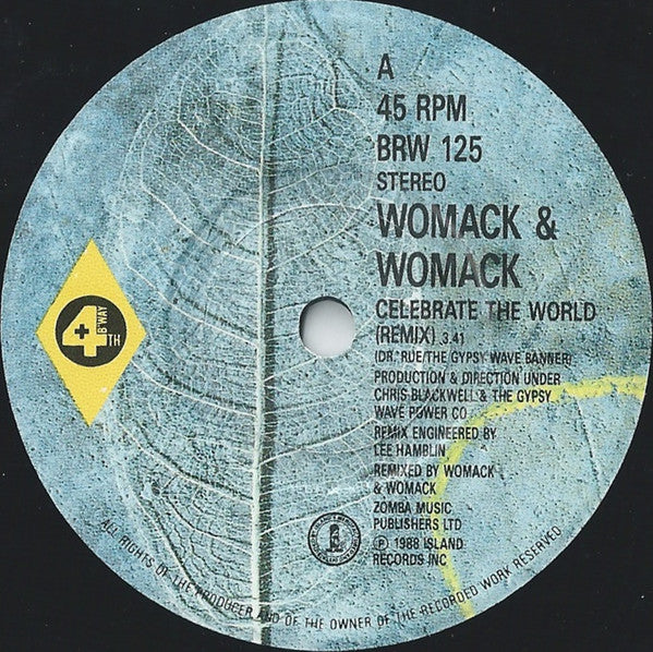 Womack & Womack - Celebrate The World - Used Vinyl Record 7" image 3