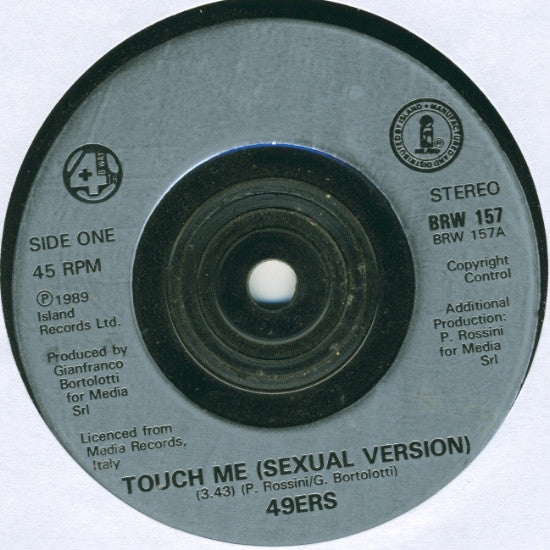 49ers - Touch Me - Used Vinyl Record 7" image 3