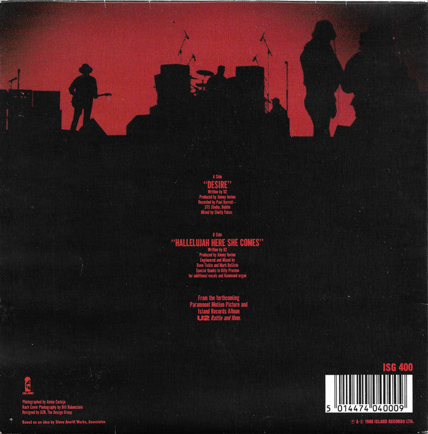 U2 - Desire - Used Vinyl Record 7" image 2